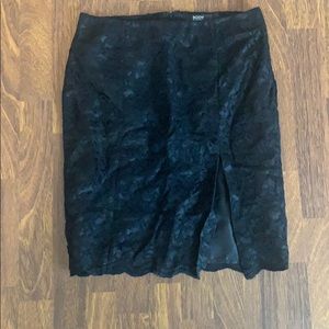 Black lace pencil skirt
